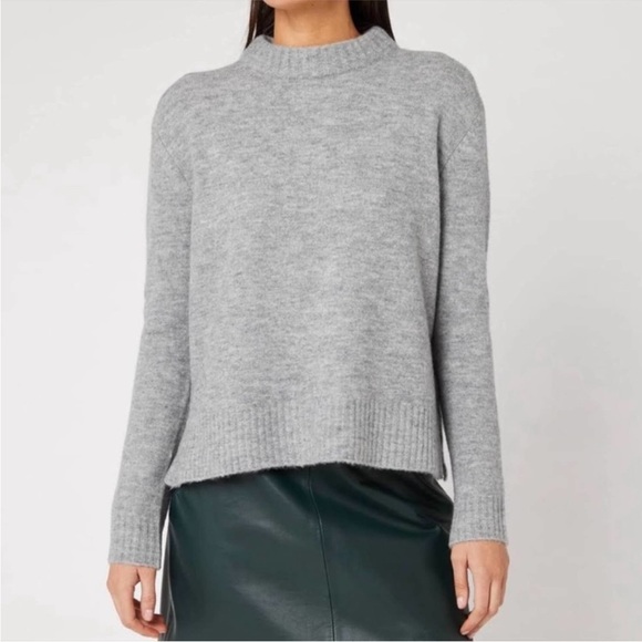 WHISTLES Neutral Gray Wool Blend Crewneck Sweater - Picture 2 of 13